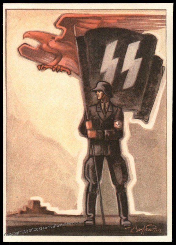 3rd Reich Germany Waffen SS Ordnungspolizei Police Tag der Polizei Card US 96540
