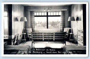 Saint Jean Canada Postcard Motel Interior Auberge du Faubourg 1965 RPPC Photo