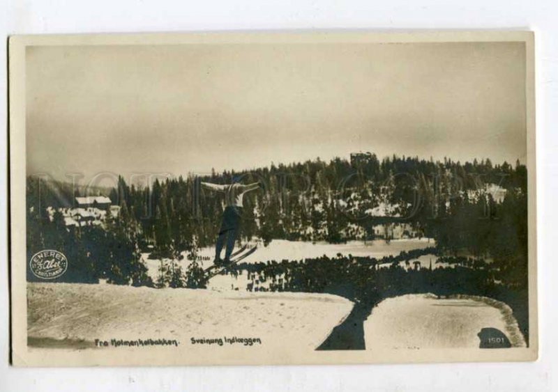 401166 NORWAY Holmenkollbakken ski jumping Vintage photo PC