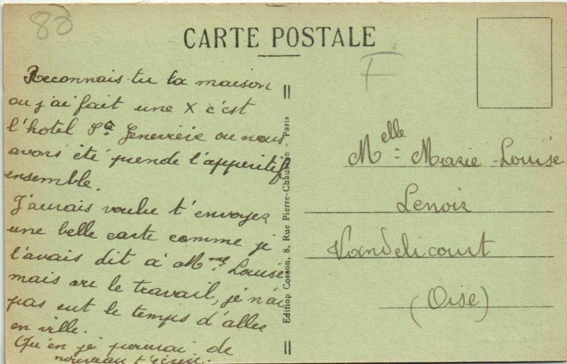 CPA ROYE Rue d'Amiens Hotel Ste-Genevieve (19359)