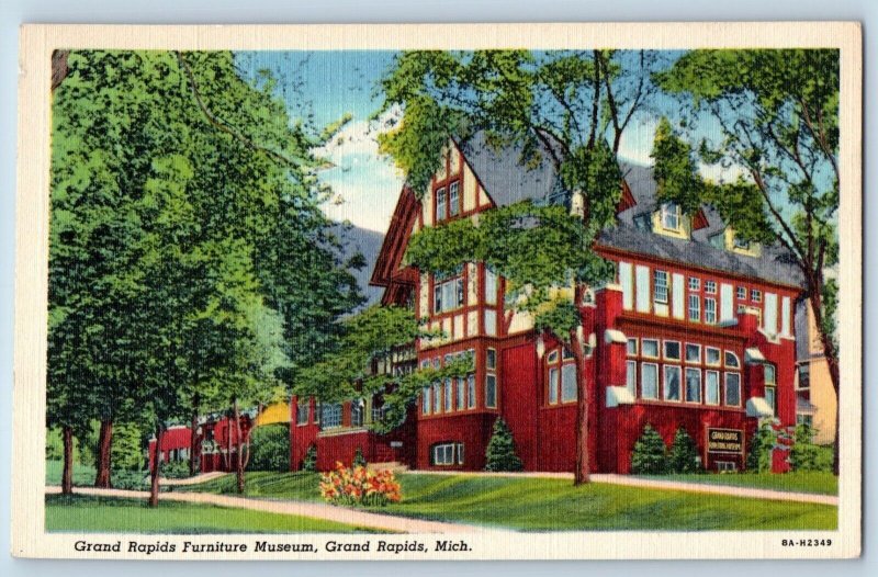 Grand Rapids Michigan Postcard Grand Rapids Furniture Museum House c1940 Vintage