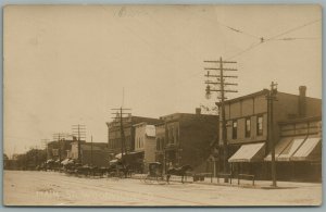 WOODVILLE OH MAIN STREET ANTIQUE REAL PHOTO POSTCARD RPPC