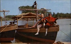 Wakefield MA Pleasure Island Pirate Boat Ride 1950s-60s Vintage Postcard