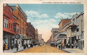 J56/ East Liverpool Ohio Postcard c1910 Sixth Street Stores Theatre 283