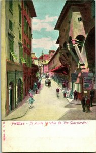 Vtg Postcard Florence Firenze - Il Ponte Vecchio Da Via Guicciardini - GPM Undiv