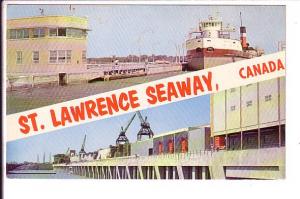 Steamer in Locks, Robert Saunders Power Station, St Lawrence Seaway, Ontario,...