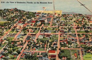 Florida Bradenton Aerial View 1949 Curteich