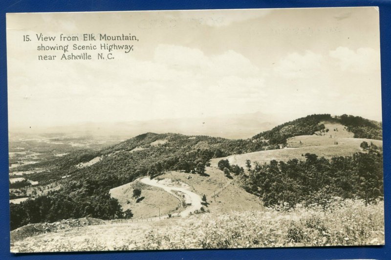 Asheville North Carolina nc view from Elk Mountain scenic highway postcard