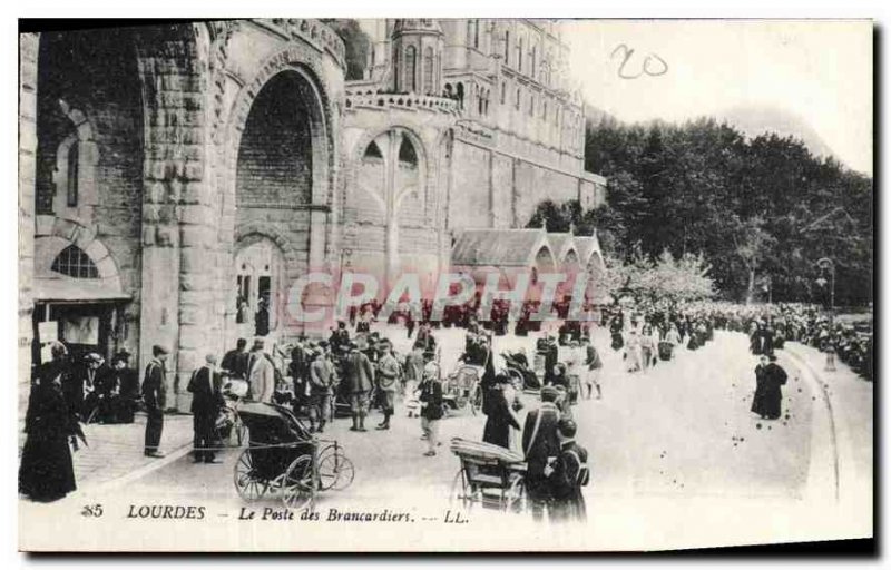 Old Postcard Lourdes Station of Brancardiers