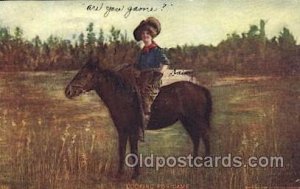 S.S. Porter Chicago Western Cowboy, Cowgirl 1906 light crease right bottom co...