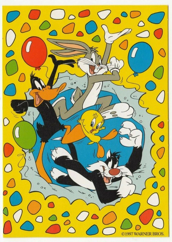 Cartoons; Looney Tunes Promotional Postcard, 1997. Bugs Bunny, Daffy ...