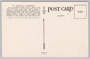 Linen~Sitka Alaska~Russian Church~Vintage Postcard