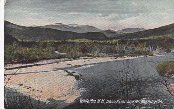New Hampshire White Mountains Saco River And Mount Washington
