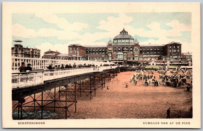 Vtg The Hague Netherlands Scheveningen Kurhaus Van Af De Pier Postcard