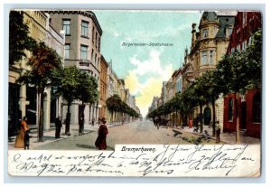 1906 Burgermeisler-Smidtstrasse, Road in Bremerhaven Germany Postcard 