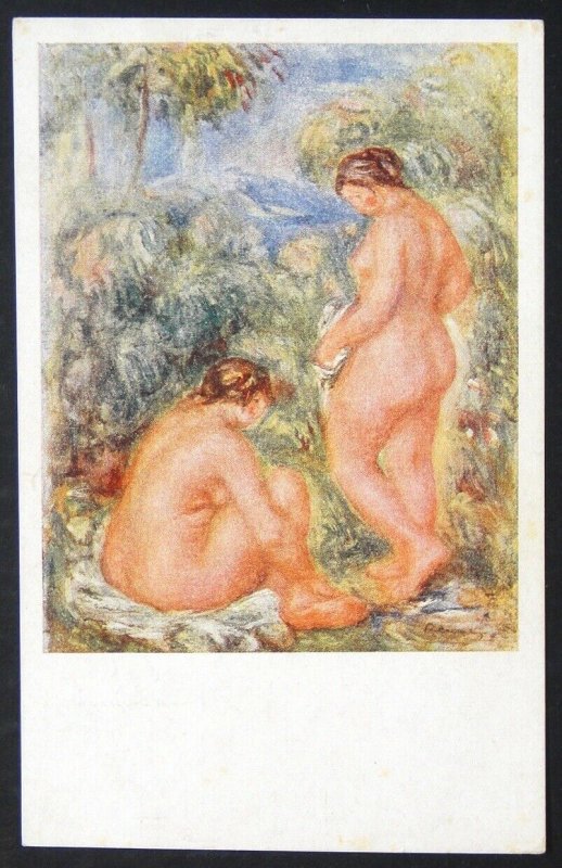 140506 RENOIR Idyll Naked Women Bathing Nude Female French Art VTG pc c.1910