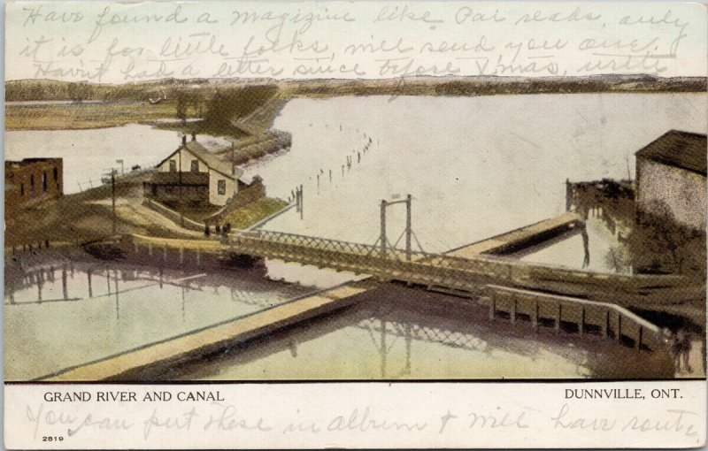 Dunnville Ontario Grand River and Canal c1910 Postcard F42