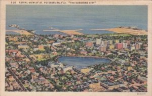 Florida St Petersburg Aerial View Of The Sunshine City 1938 Curteich