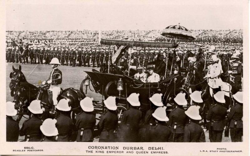 India - Delhi, June 22, 1911. Coronation Durbar. The King Emperor and Queen E...