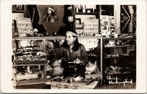 Chief Marro Humingbird Navajo Indian Native American Zuni RPPC Postcard F82