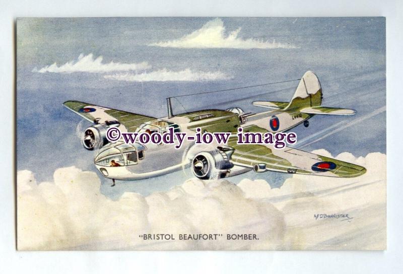 ac0295 - Aircraft - Bristol Beaufort Bomber, Artist - A.F.D.Bannister - postcard