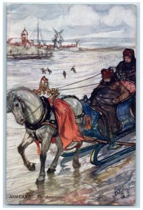 c1910 The Arresleede Horse Sleigh Holland Netherlands Oilette Tuck Art Postcard