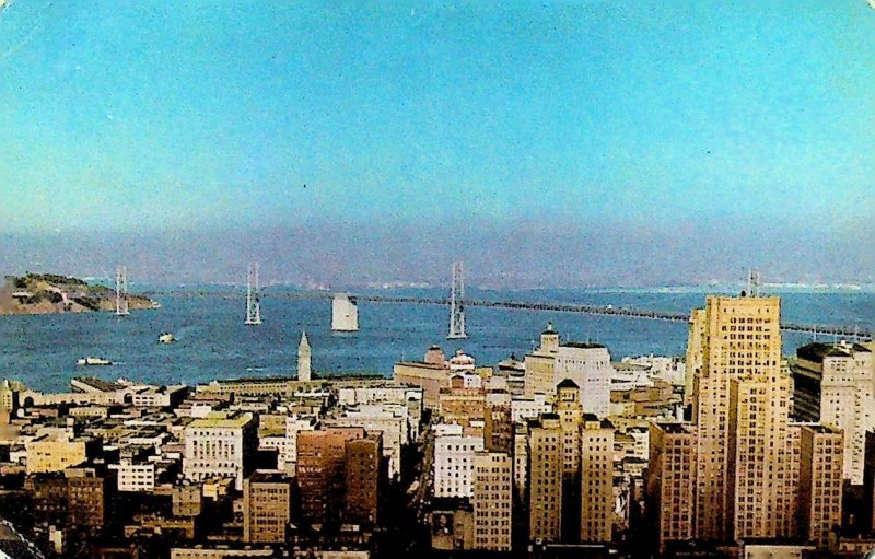 San Francisco California Skyline Postcard Union 76 Oil JM Lewison San Jose 