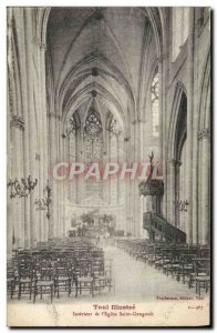 Old Postcard Toul Illustrates Interior From I & # 39Eglise Saint Gengoult