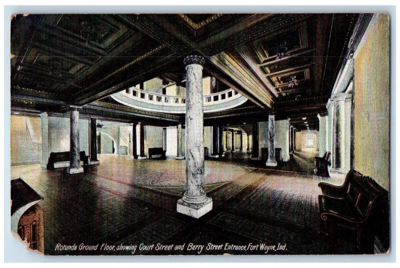 Rotunda Ground Floor Court Street Berry Street Entrance Fort Wayne IN Postcard