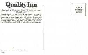 Ocean City MD-Maryland, Quality Inn Tower Oceanfront Units Boardwalk TV Postcard