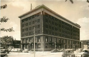 Postcard RPPC 1930s Nebraska Hastings Hotel Clarke automobiles NE24-1572