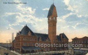 Polk Street Depot, Chicago, Il, Illinois, USA Train Railroad Station Depot 19...