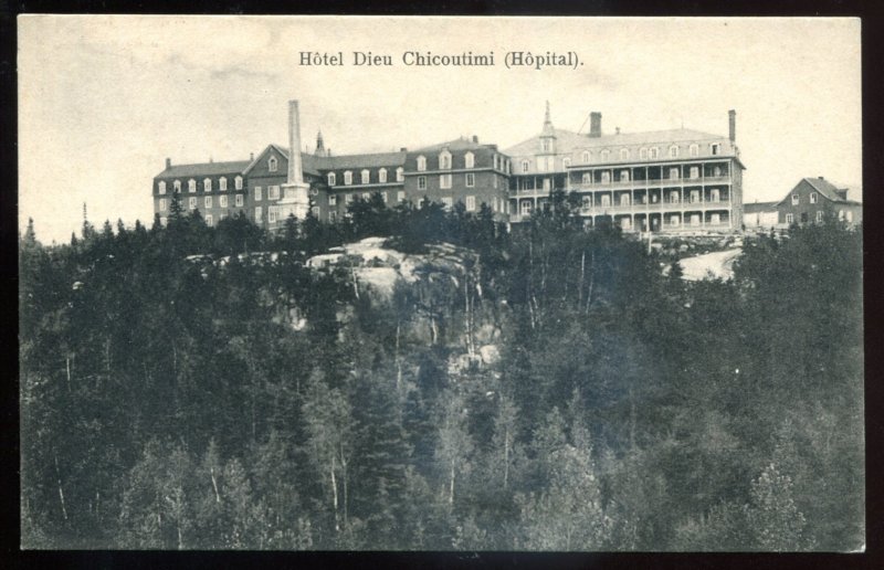 dc1298 - CHICOUTIMI Quebec Postcard 1910s Hospital by Cote