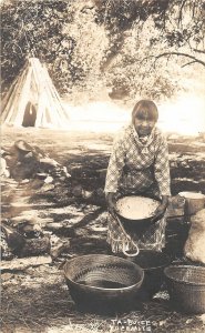 H9/ Native American Indian RPPC Postcard c1920 Ta-Bu-Ce Yosemite Woman27