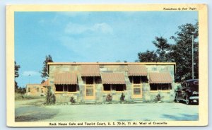 CROSSVILLE, TN Tennessee ~ Roadside ROCK HOUSE CAFE & Courts c1960s Postcard