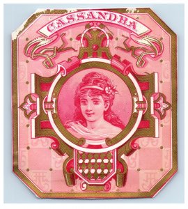 1870's Cassandra Geo S Harris Cigar Box Label #6KE