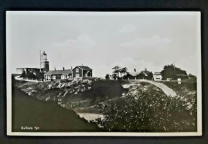 Mint Vintage Sweden Kullen Lighthouse Scania Real Photo Postcard