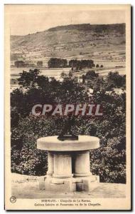 Old Postcard Dormans Marne Chapel Sundial and Panorama view of the Chapel