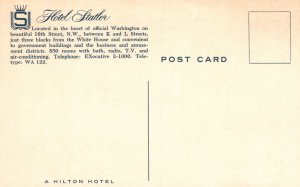 Vintage Postcard Hotel Statler Blocks From White House Building Washington D.C.
