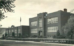 Concordia Missouri Public School Flag RPPC Photo 1956 Postcard Cook 20-339