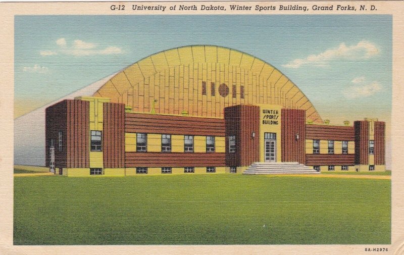 North Dakota Grand Forks Winter Sports Building University N D Curteich sk6998