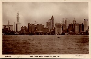 New York City Water Front and Sky Line Real Photo