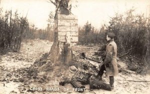 RPPC Cross Roads On Front Nordsudstrasse Germany Military WWI c1910s Postcard