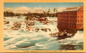 Maine Lewiston The Falls On The Androscoggin River Dexter Press