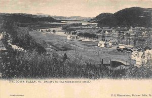 Bellows Falls Panorama Looking Up Connecticut River Vermont 1905c Tuck postcard