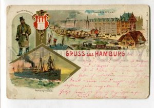 3147270 GERMANY GRUSS aus HAMBURG Vintage litho 1902 RPPC