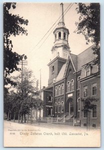 1905 Lancaster Pennsylvania PA Postcard Trinity Lutheran Church Chapel Building