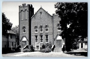 Grundy Center Iowa IA Postcard RPPC Photo Presbyterian Church c1940's Vintage