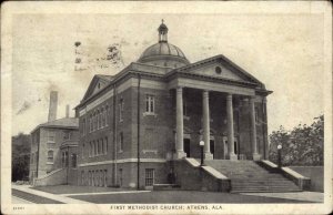 Athens Alabama AL First Methodist Church Vintage Postcard