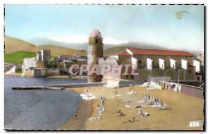 Old Postcard Walking through La Cote Vermeille Collioure Beach St Vincent L &...